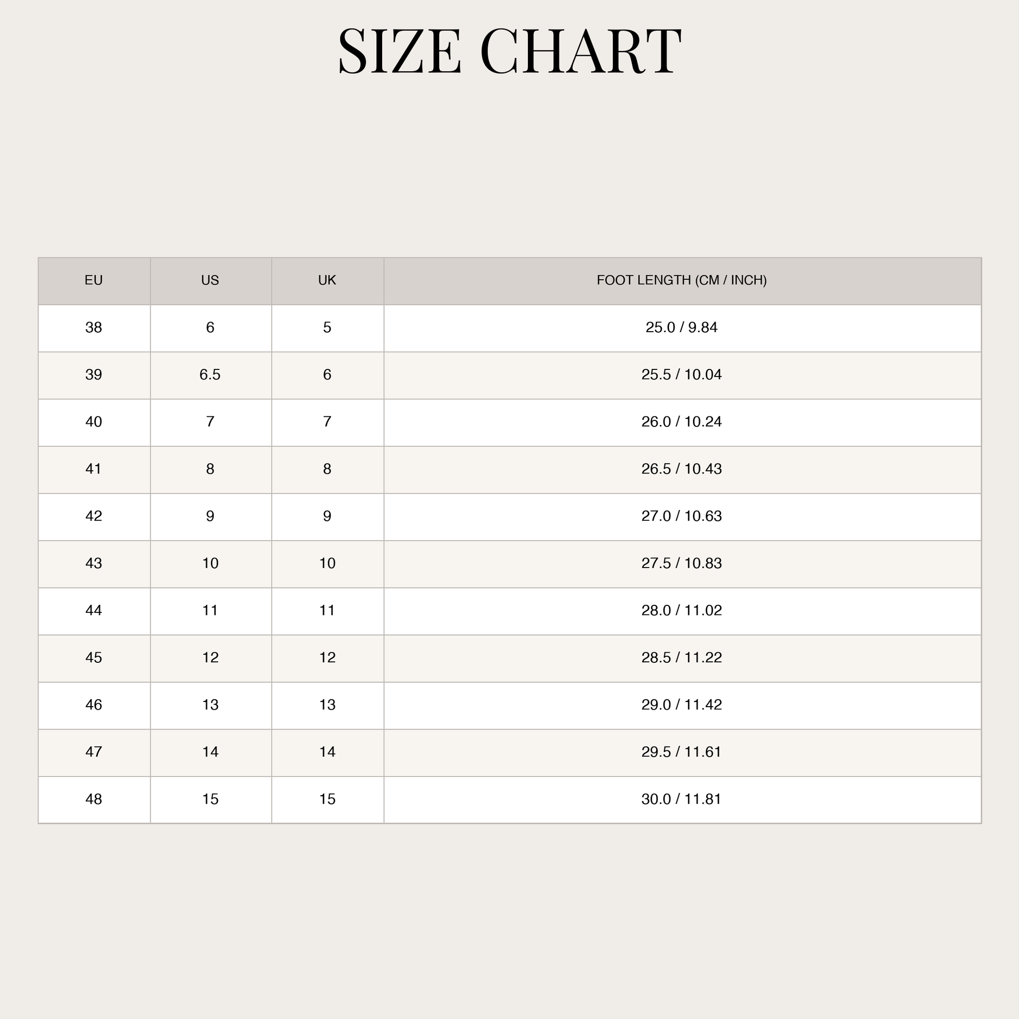 Size Chart