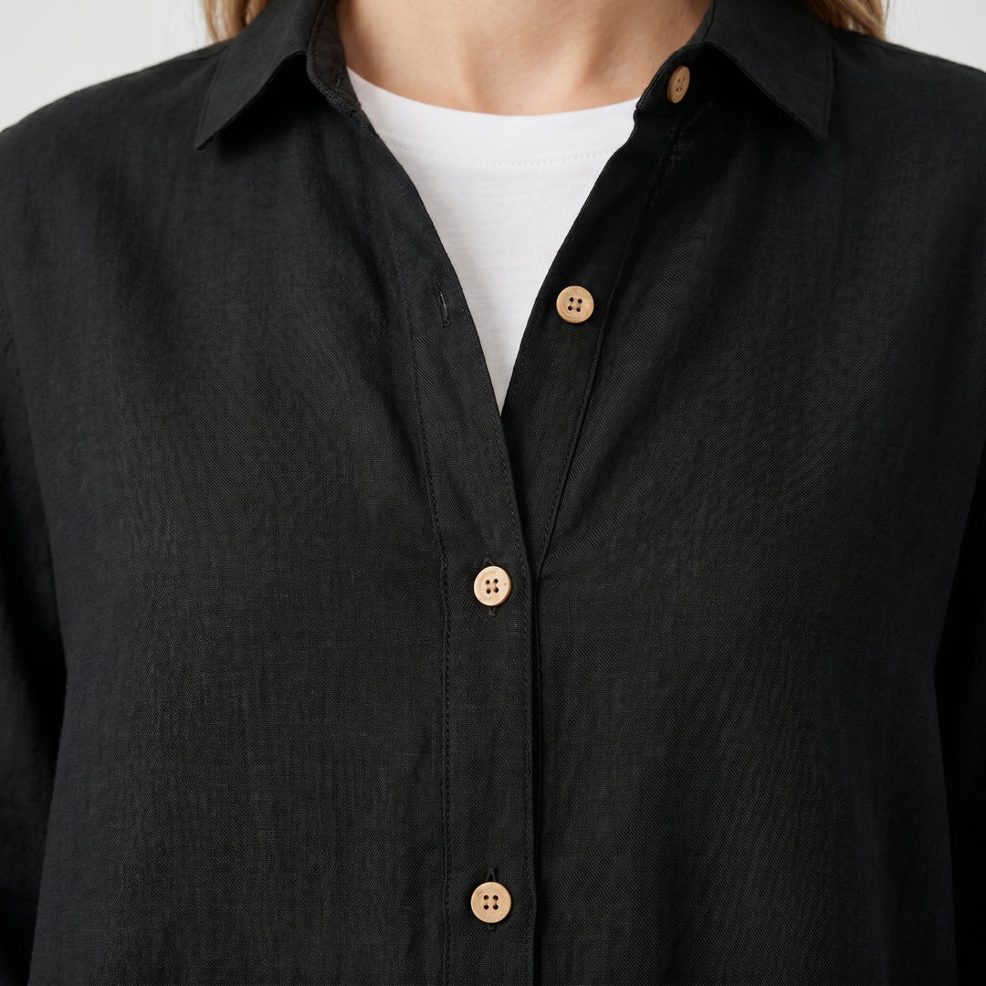 Lightweight Summer Blouse With Rolled Sleeves for Women