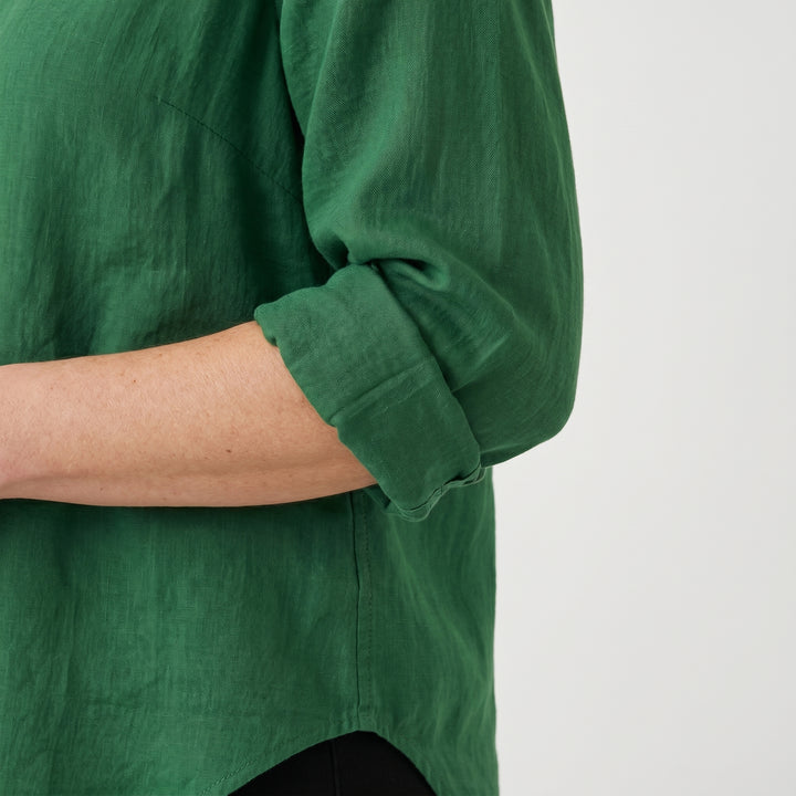 Lightweight Summer Blouse With Rolled Sleeves for Women