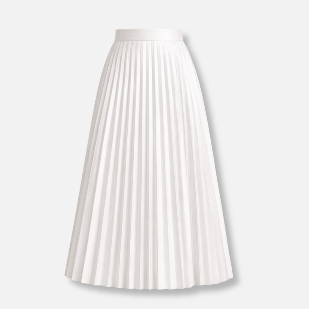 A-Line Pleated Skirt with Elastic Waist for Women