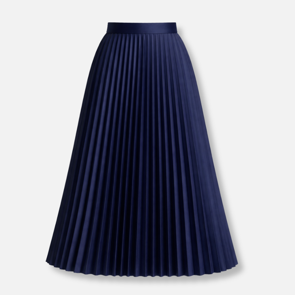 A-Line Pleated Skirt with Elastic Waist for Women