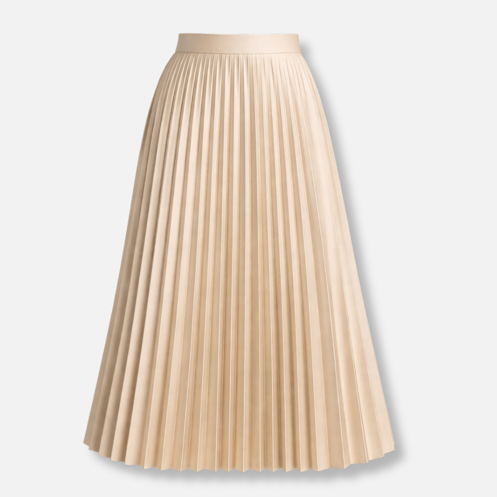A-Line Pleated Skirt with Elastic Waist for Women