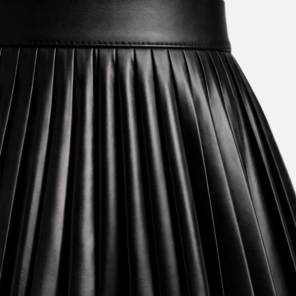 A-Line Pleated Skirt with Elastic Waist for Women