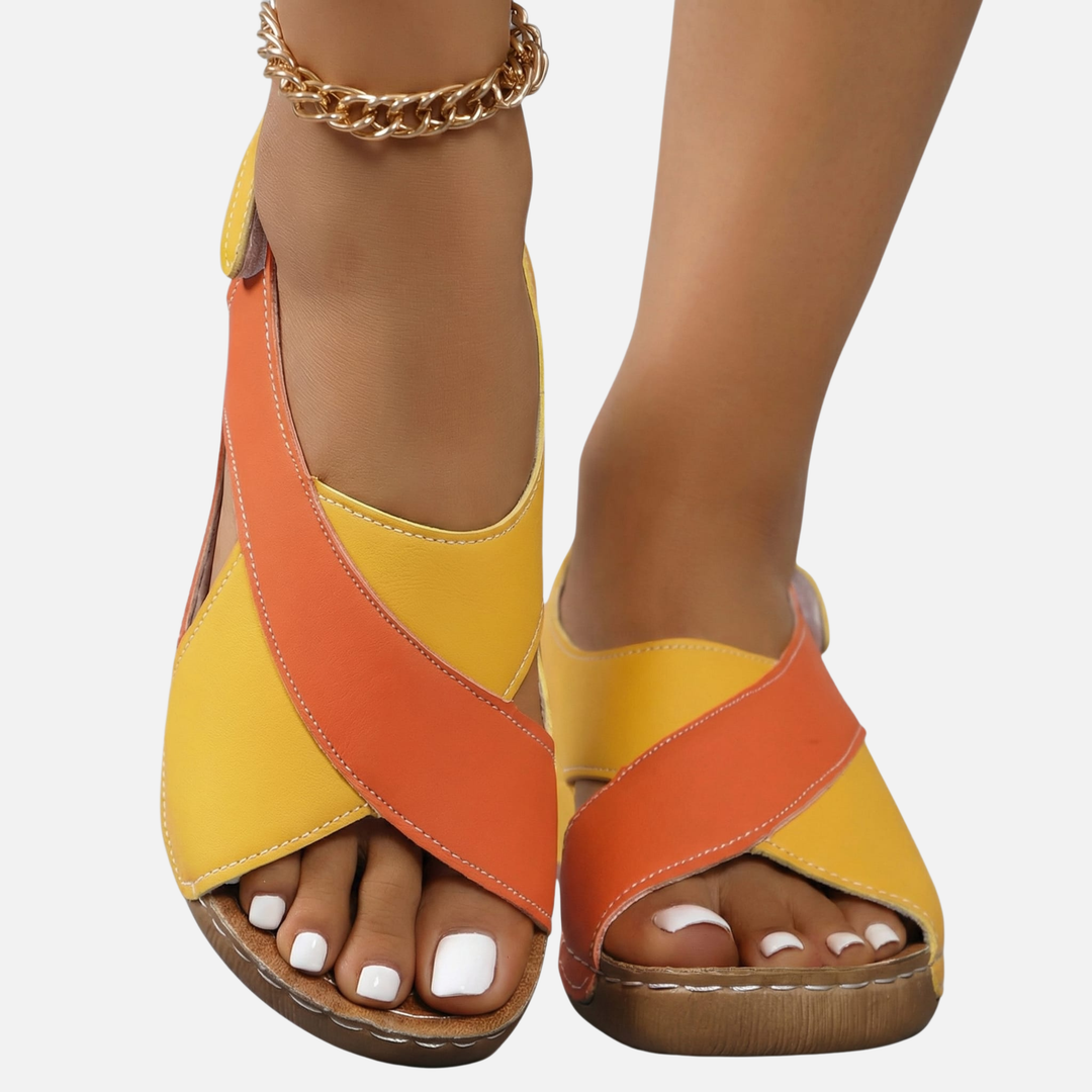 Lightweight Casual Wedge Sandals with Crossover Strap for Women