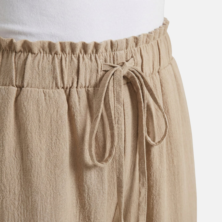 Lightweight Linen Wide Leg Drawstring Pants for Women