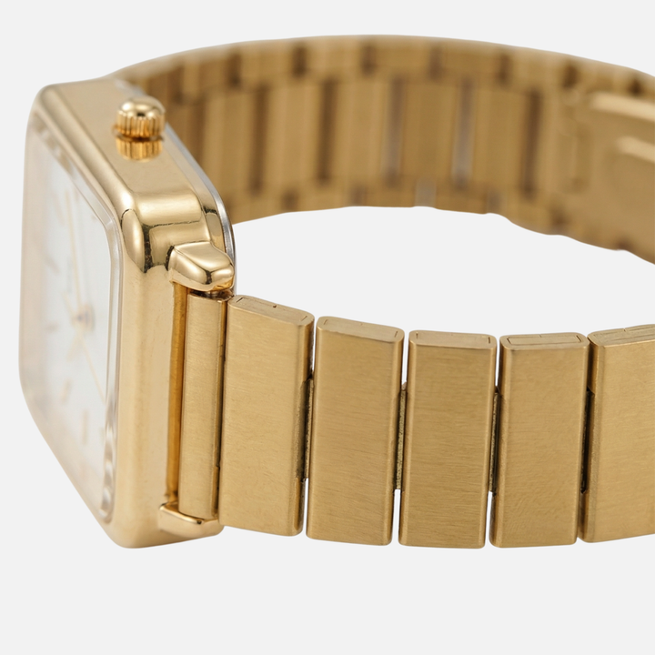 Square Dial Watch with Mineral Glass for Women