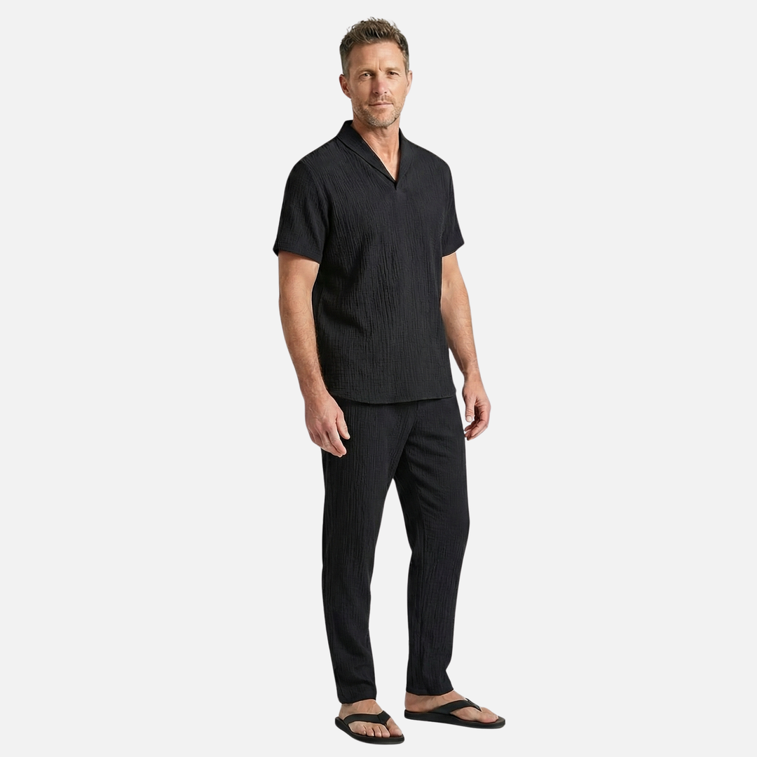 Lightweight Two-Piece Set - Summer Shirt & Pants Set for Men