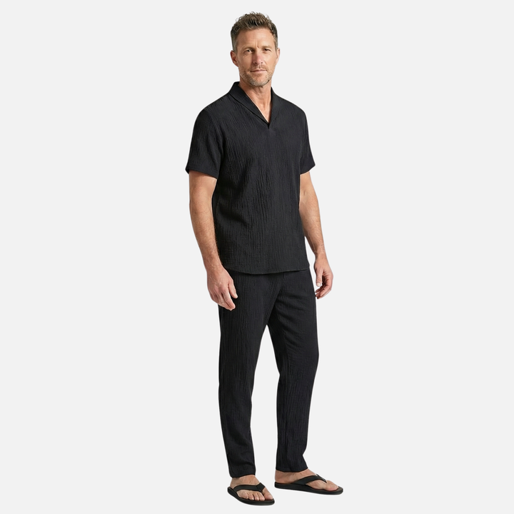 Lightweight Two-Piece Set - Summer Shirt & Pants Set for Men