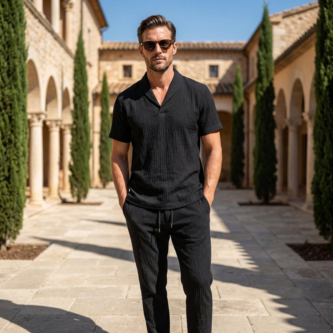 Lightweight Two-Piece Set - Summer Shirt & Pants Set for Men