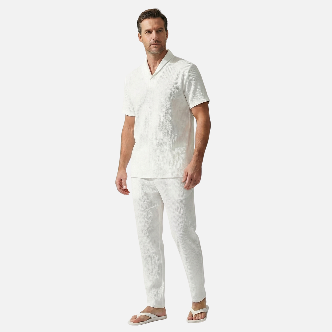 Lightweight Two-Piece Set - Summer Shirt & Pants Set for Men
