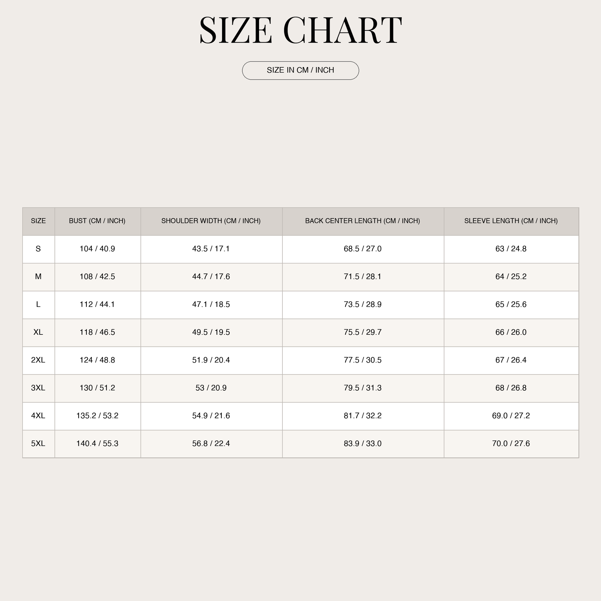 Size Chart