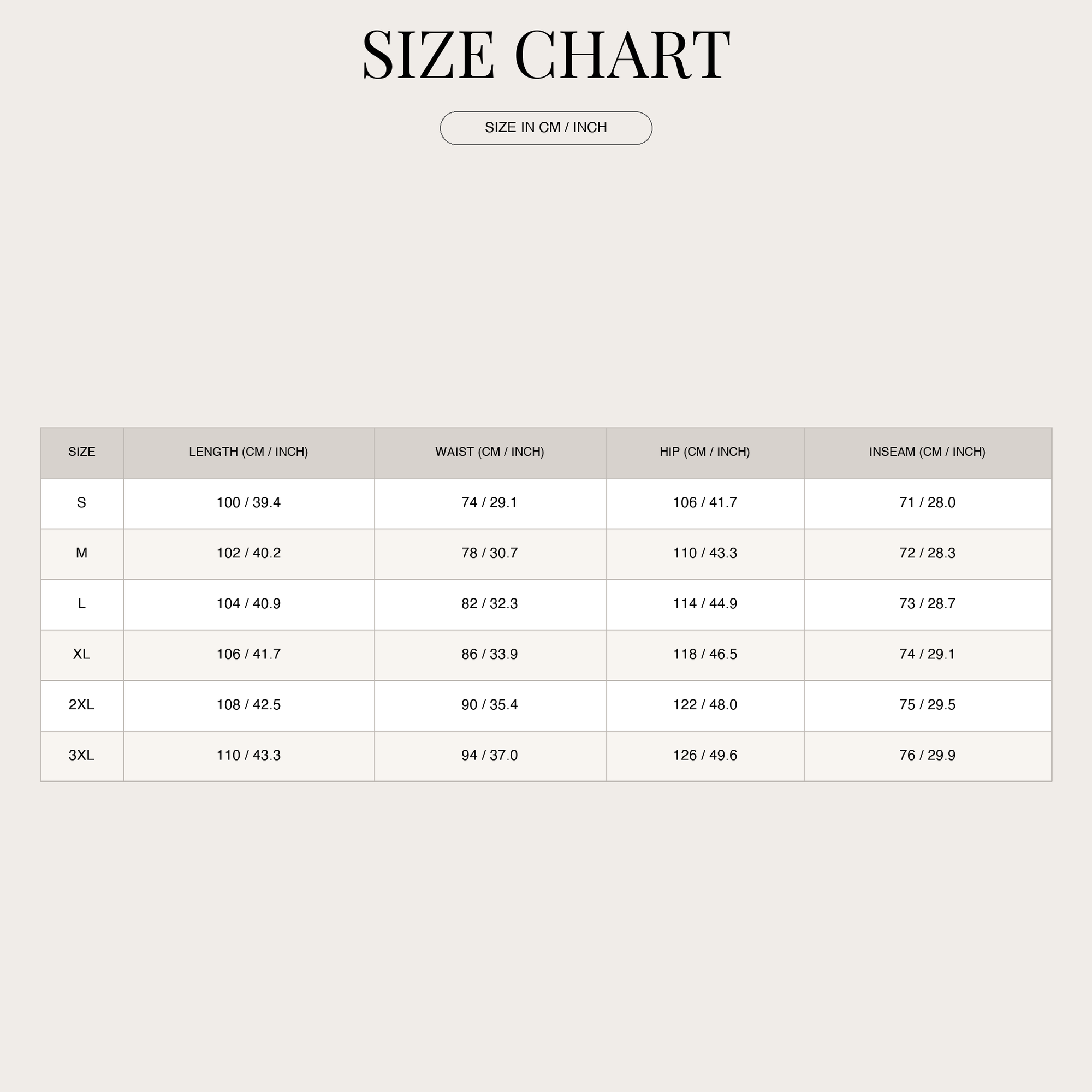 Size Chart