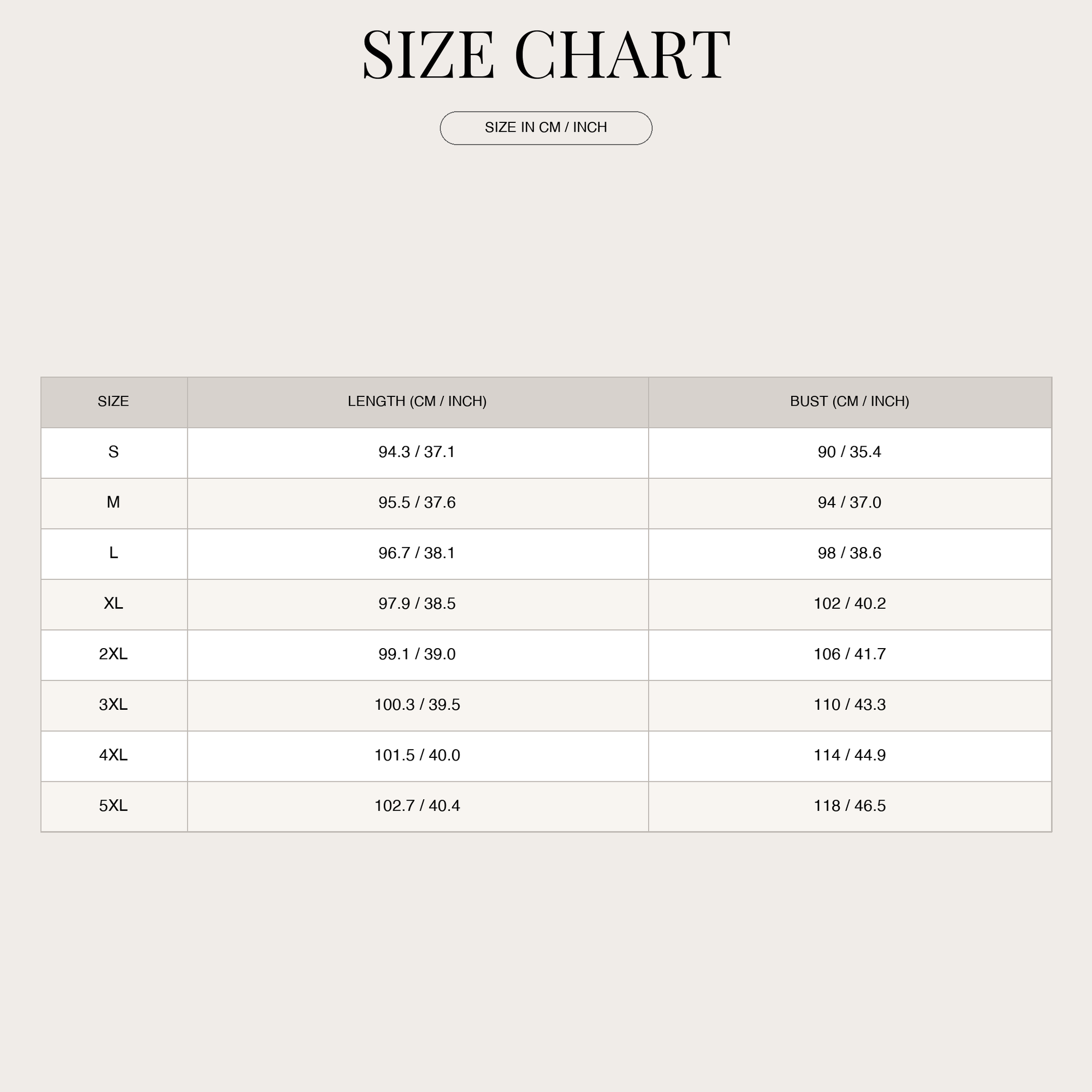 Size Chart