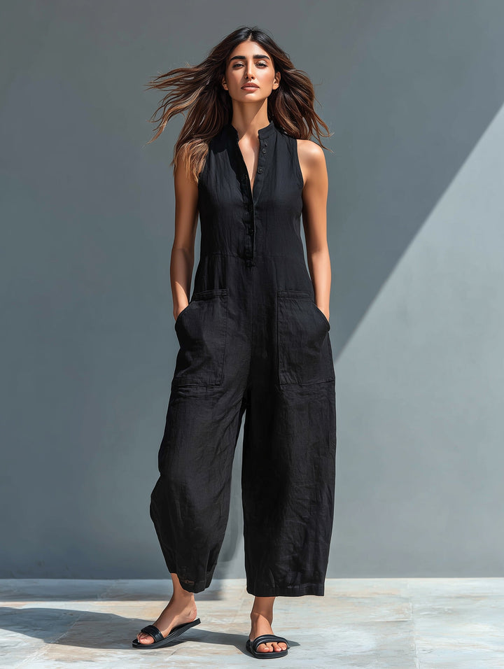 Linen_Sleeveless_Jumpsuit_with_Band_Collar_for_Women_copy_5