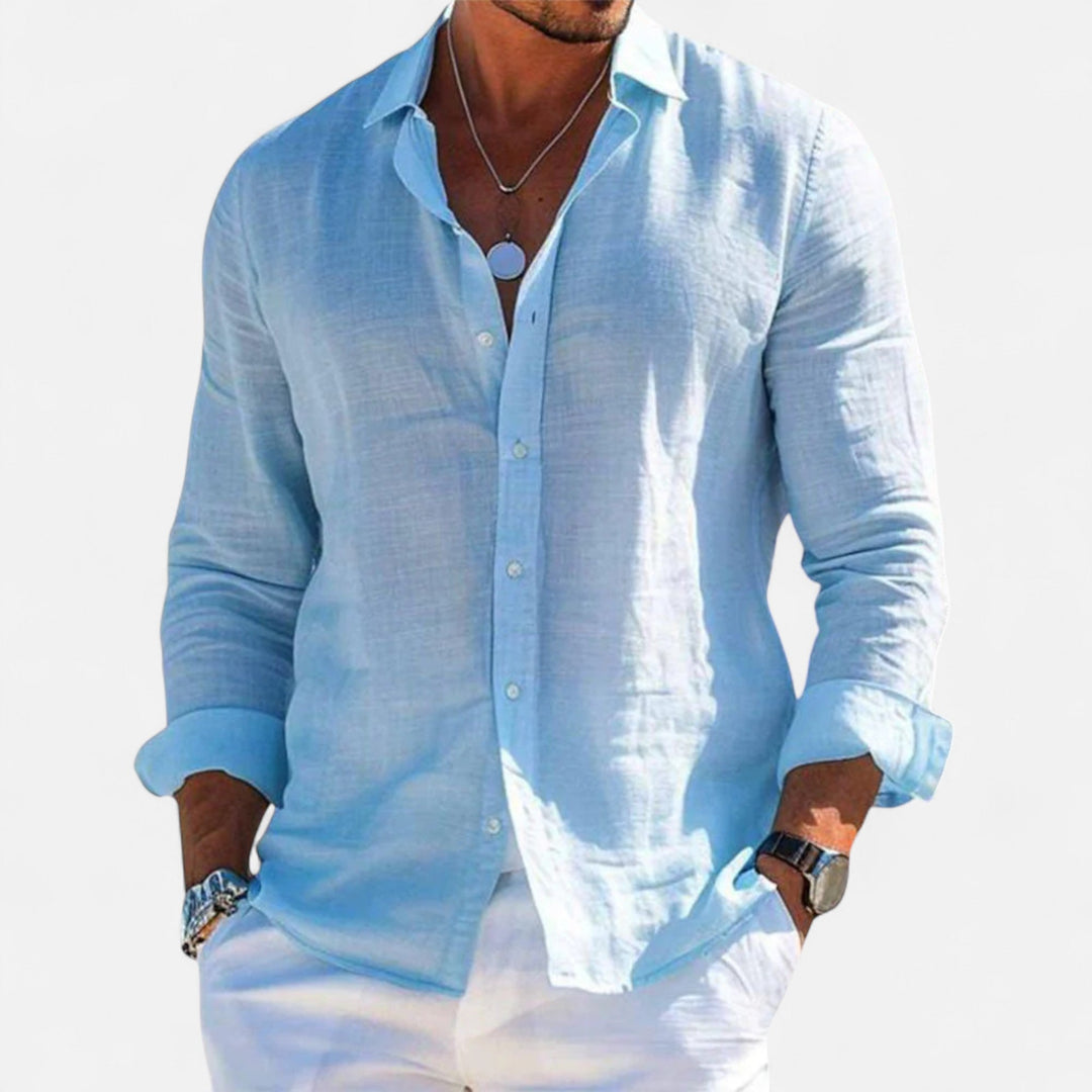 Linen_Summer_Shirt_Button_Down_Roll_Up_Sleeve_for_Men_3