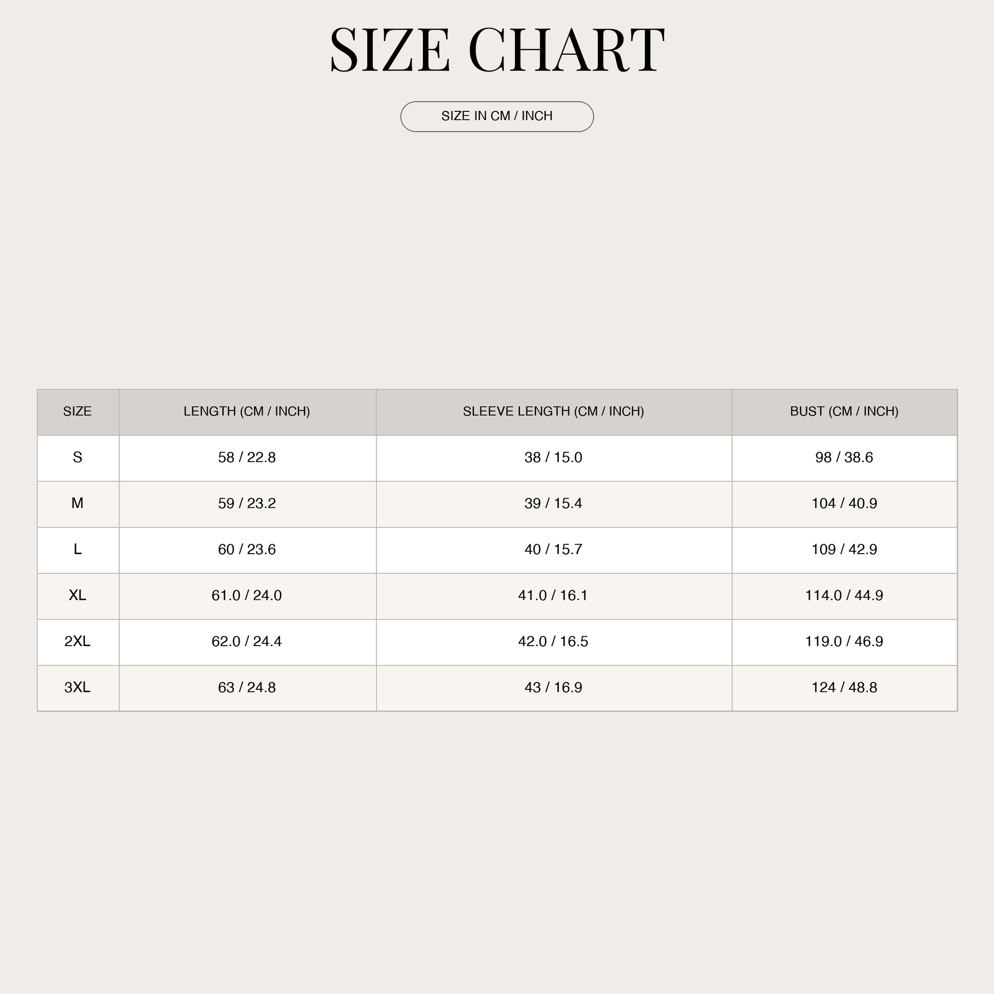 Size Chart