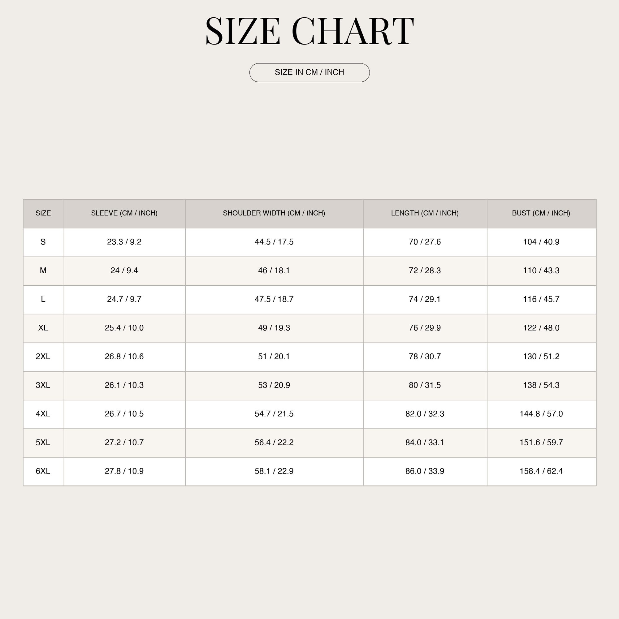 Size Chart