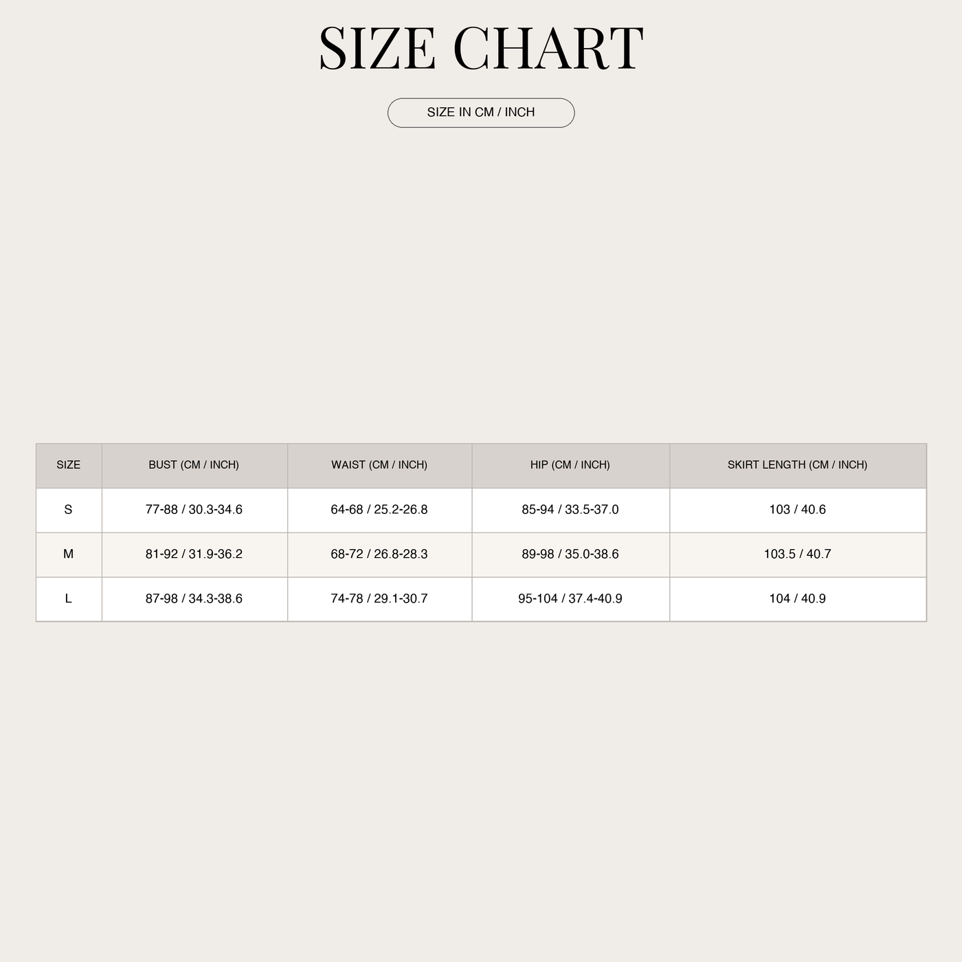 Long Figure-Hugging Dress with Lace, Satin & Tie Straps for Women size chart