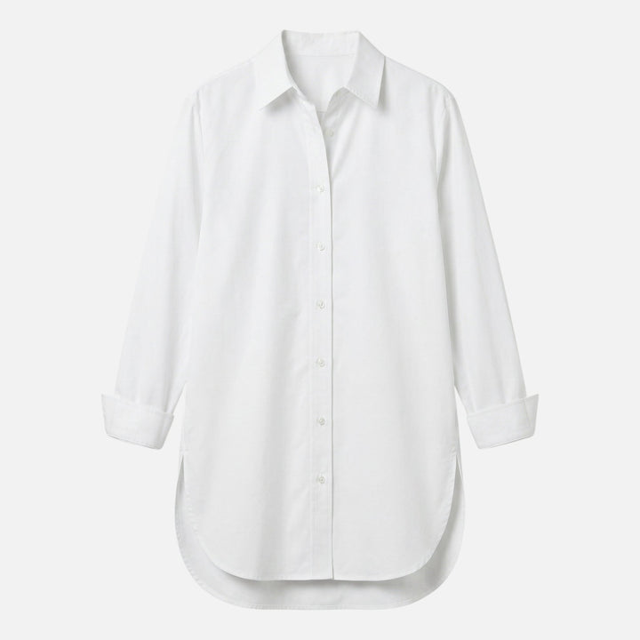 Loose Fit Longline Button-Down Shirt for Women
