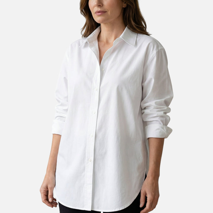 Loose Fit Longline Button-Down Shirt for Women