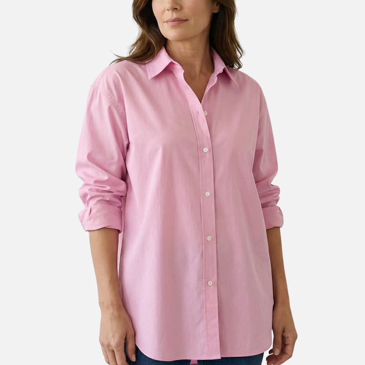 Loose Fit Longline Button-Down Shirt for Women