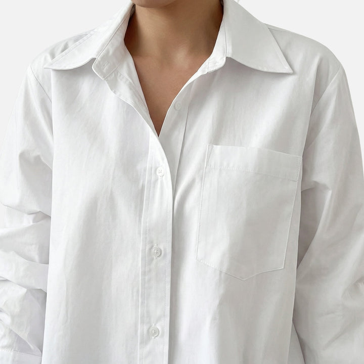 Loose Fit Longline Button-Down Shirt for Women