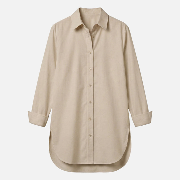 Loose Fit Longline Button-Down Shirt for Women