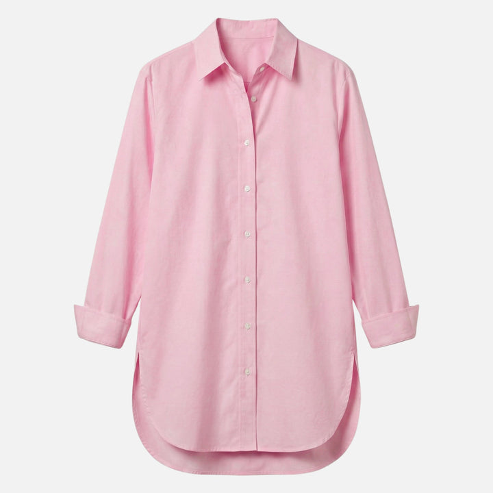 Loose Fit Longline Button-Down Shirt for Women