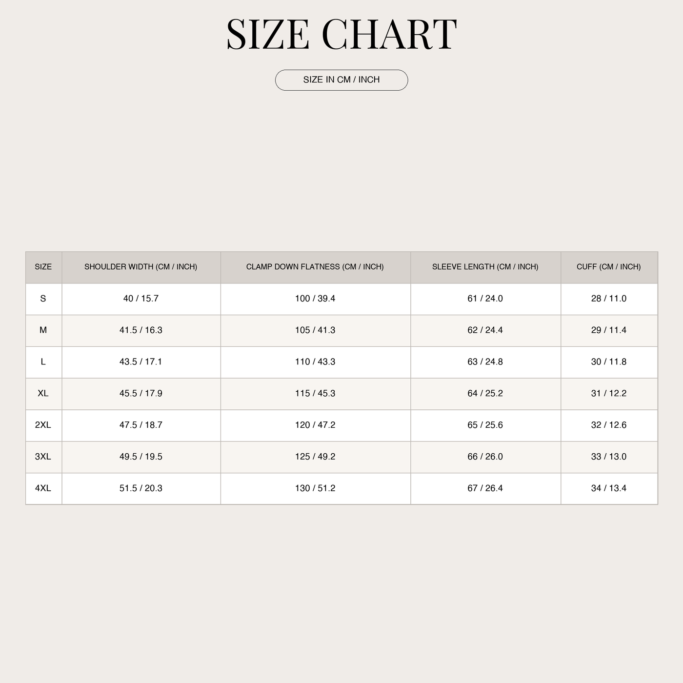 Women's Loose Korean Style Windbreaker with Multi-Pocket size chart