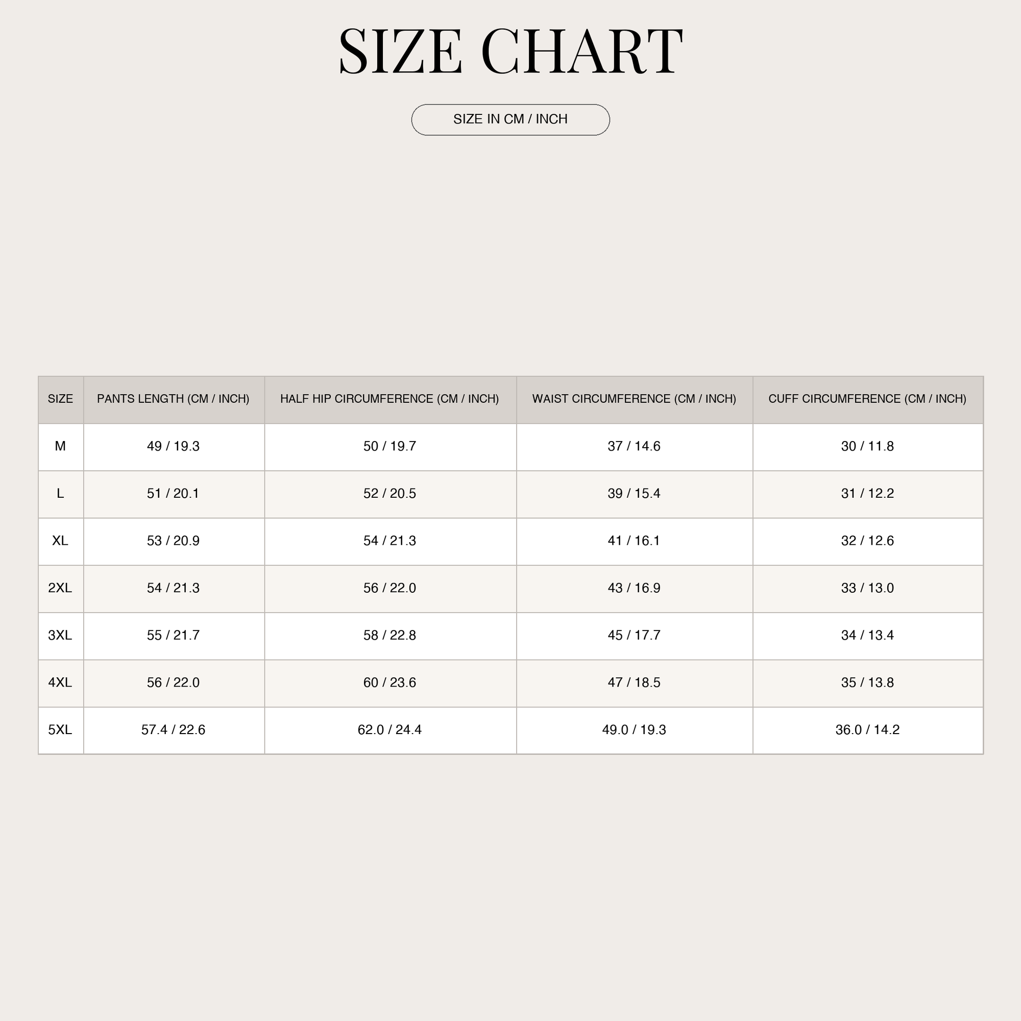 Size Chart