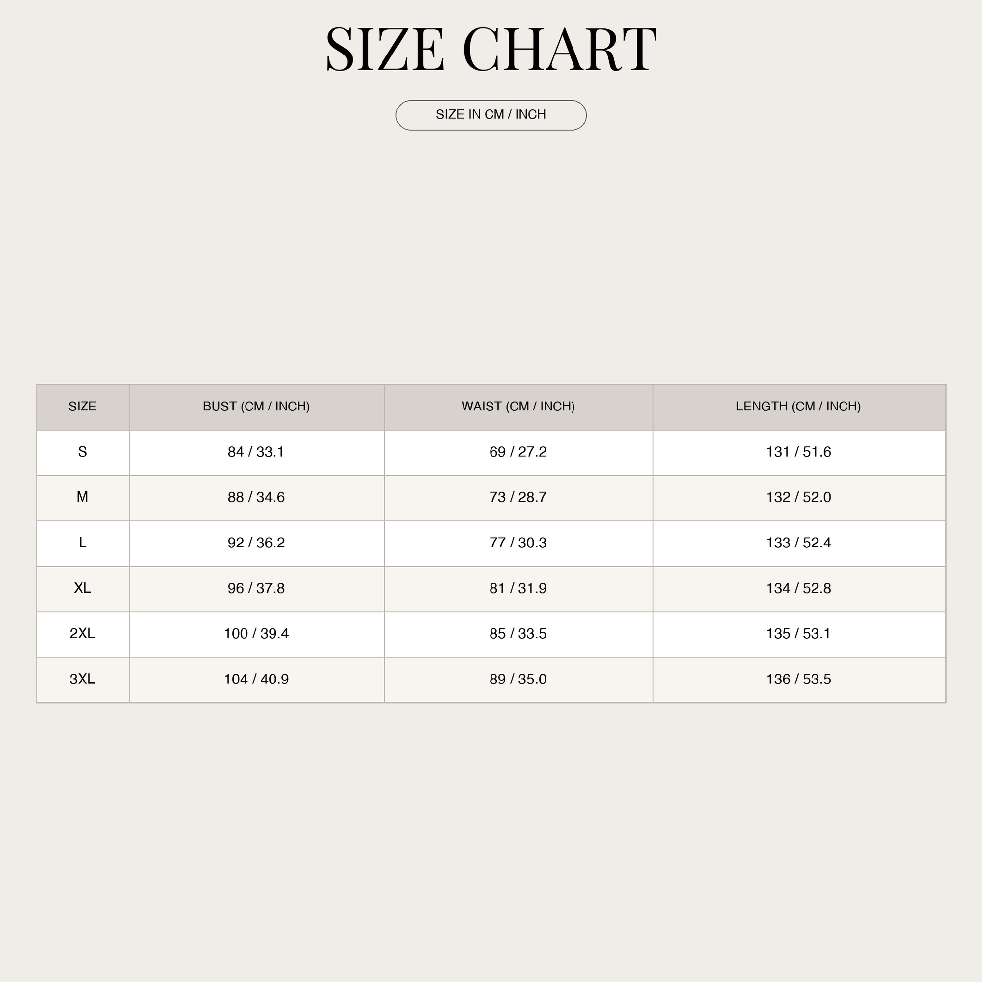 Size Chart
