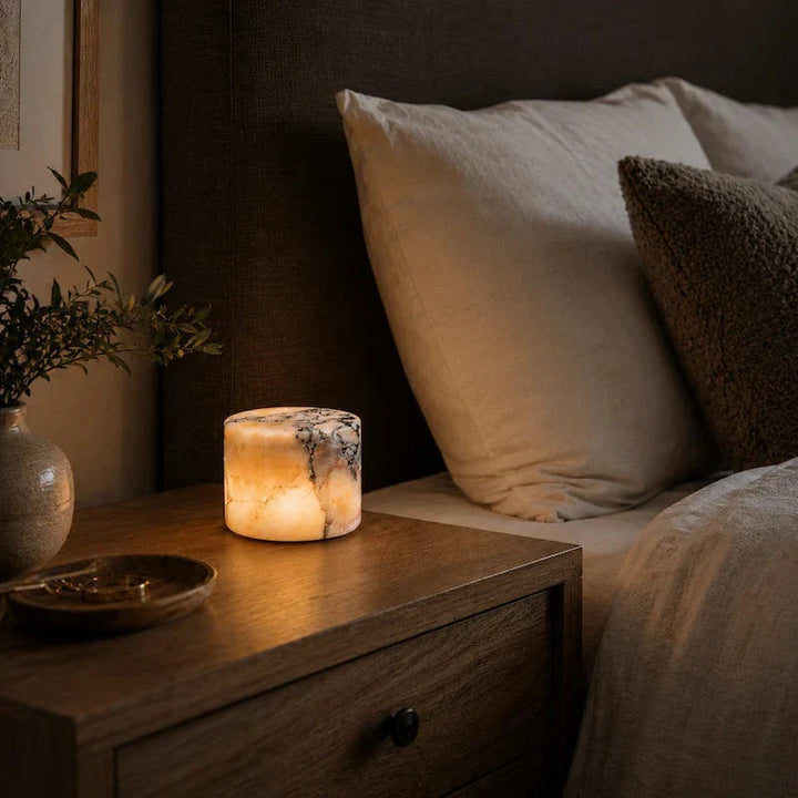 Marble Table Lamp – With Translucent Natural Veining and Selectable Light Color 1