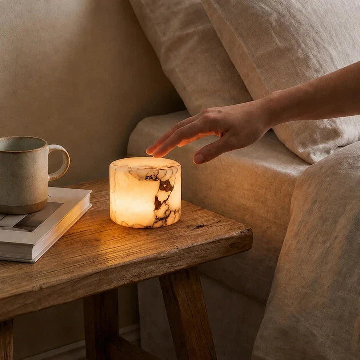Marble Table Lamp – With Translucent Natural Veining and Selectable Light Color 3