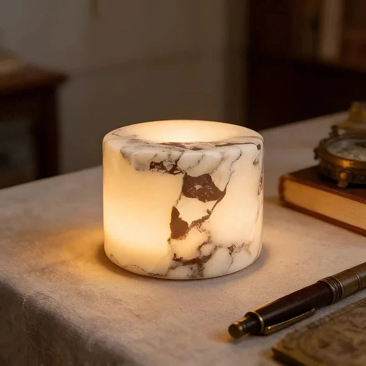 Marble Table Lamp – With Translucent Natural Veining and Selectable Light Color 6