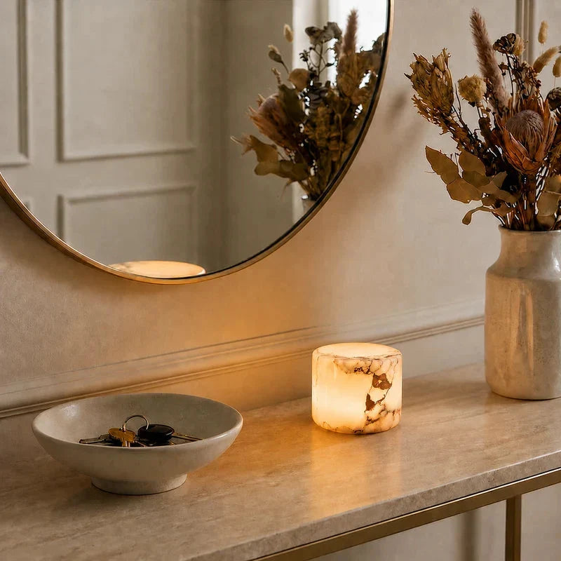 Marble Table Lamp – With Translucent Natural Veining and Selectable Light Color 7