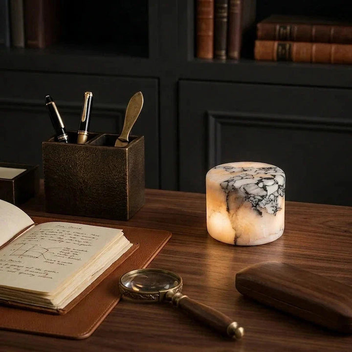 Marble Table Lamp – With Translucent Natural Veining and Selectable Light Color 8