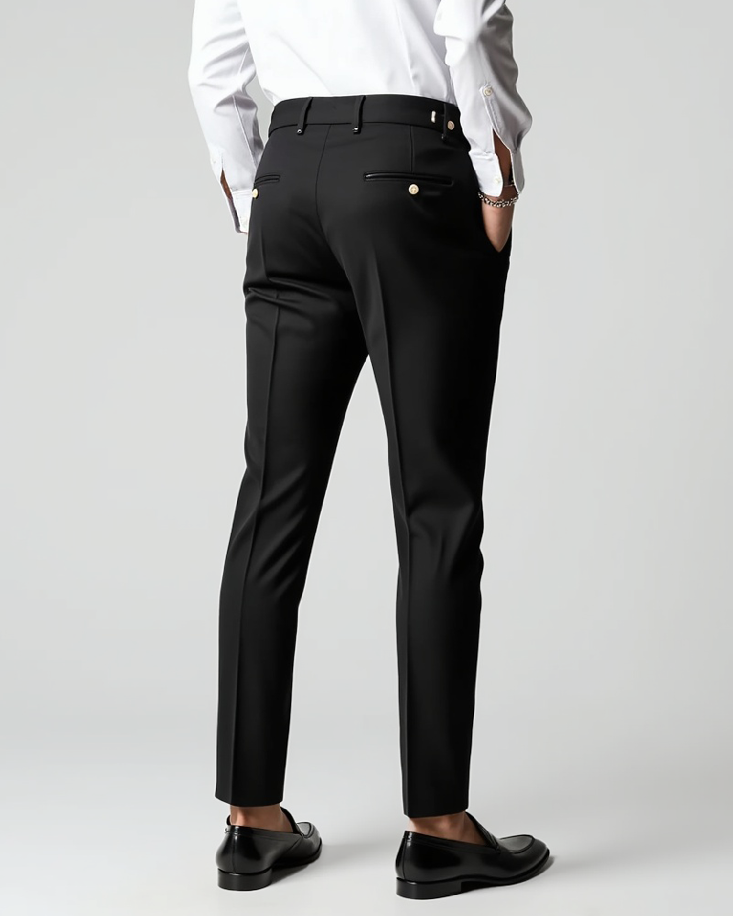 Men’s Pleated Front Dress Trousers with Belt Loops