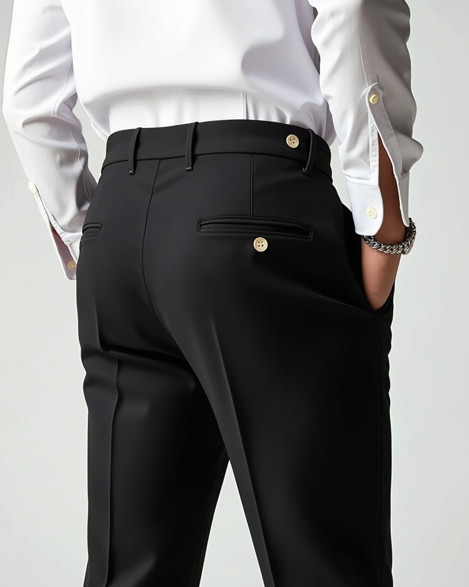 Men’s Pleated Front Dress Trousers with Belt Loops
