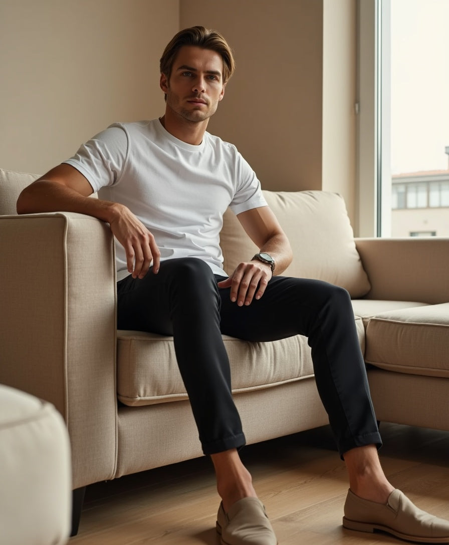 Cecole | Men’s Stretch Trousers with Slim Cut