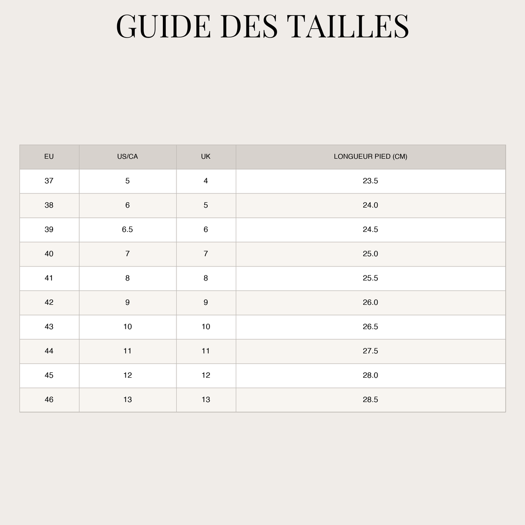 Sandales confort pour Homme – Brides et semelle réglables size chart