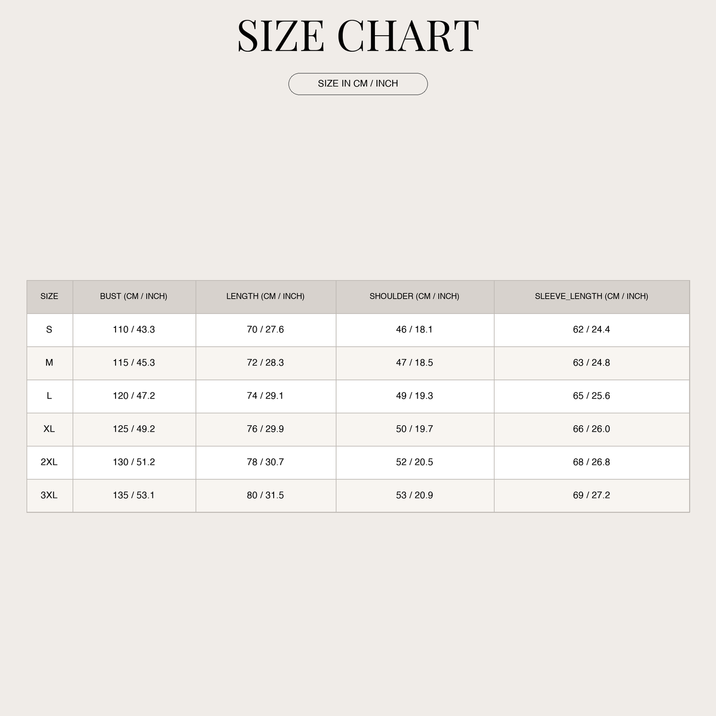 Men's Classic Bomber Jacket – Modern Finish for Everyday Wear size chart