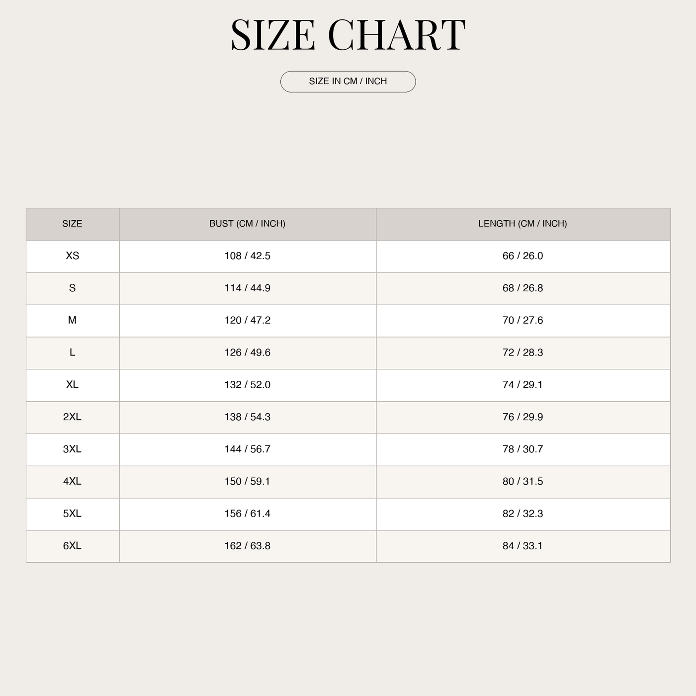 Men's Comfort-Fit Jacket – Elegant with Refined Detailing size chart