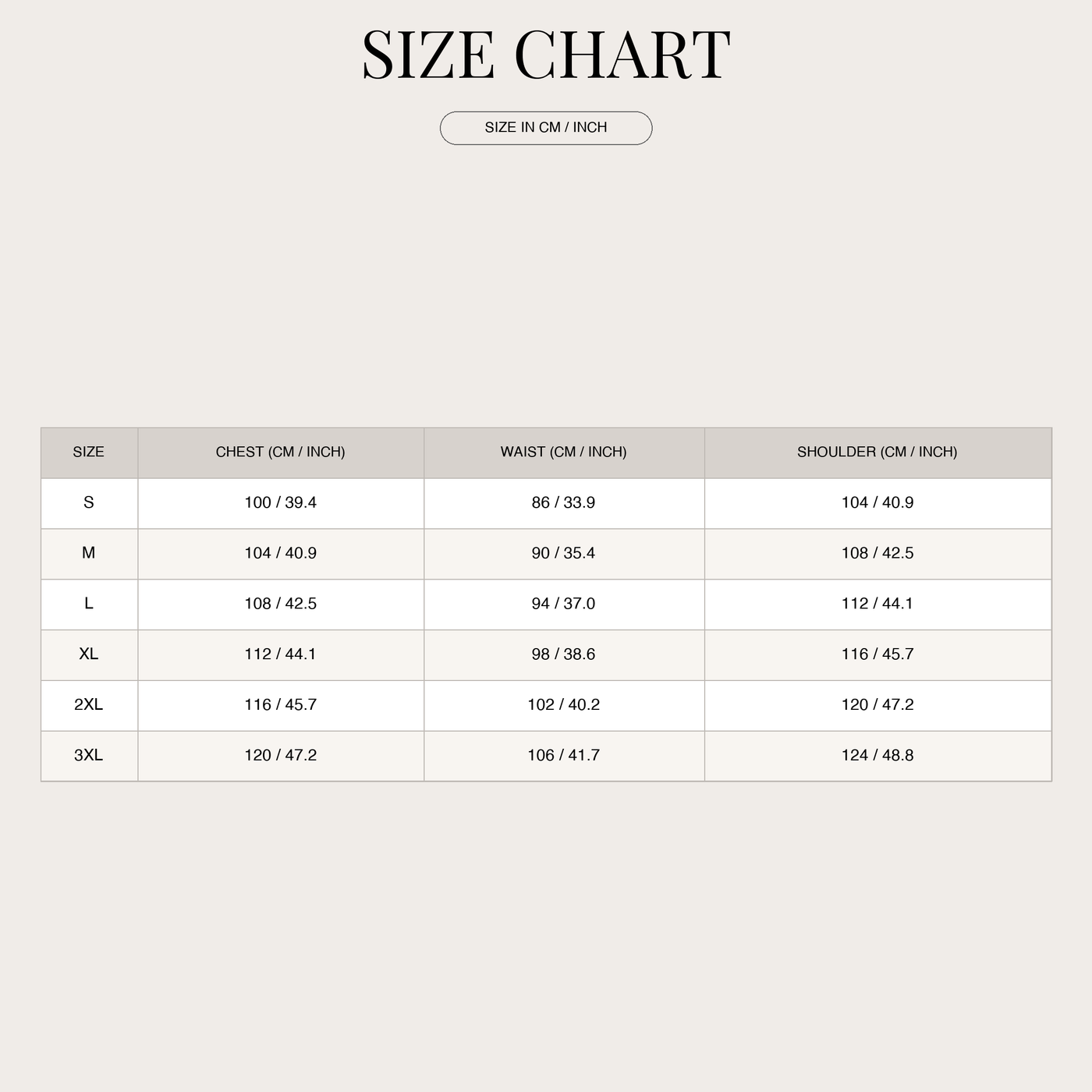 Men's Vintage Leather Jacket – Enduring Style with All-Day Comfort size chart