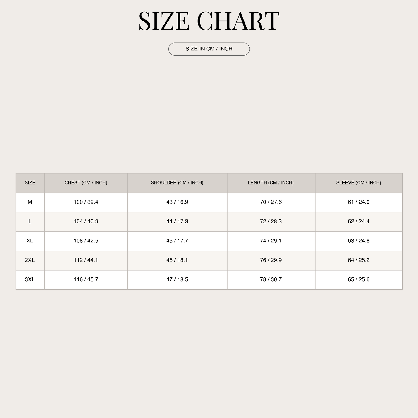 Men's Light Sporty Bomber Jacket – With Modern Cut size chart