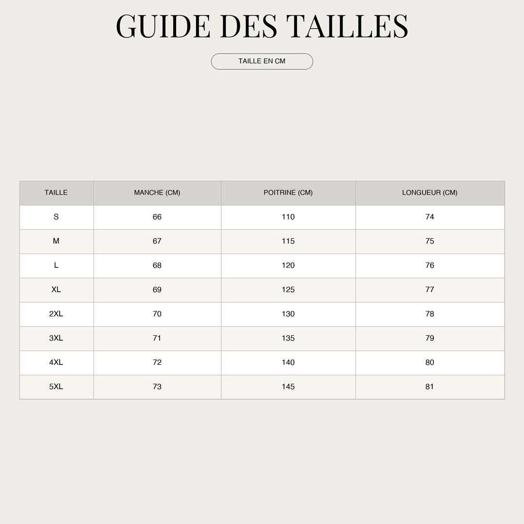 Polo à manches longues pour Homme – Col raffiné et poche poitrine size chart