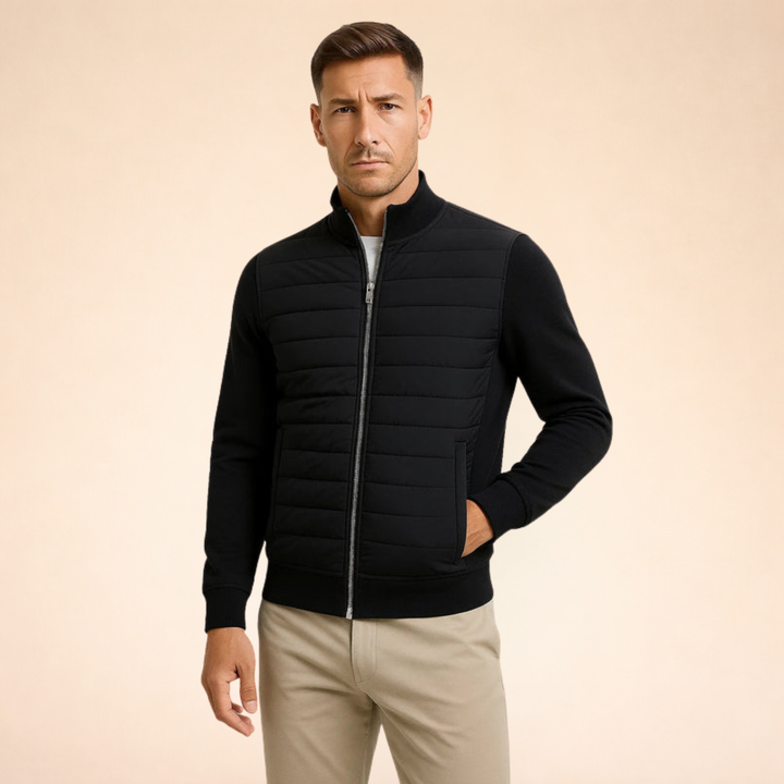 Men_s_Padded_Front_Jacket_Soft_Knit_Sleeves_and_Zip_Warmth_1