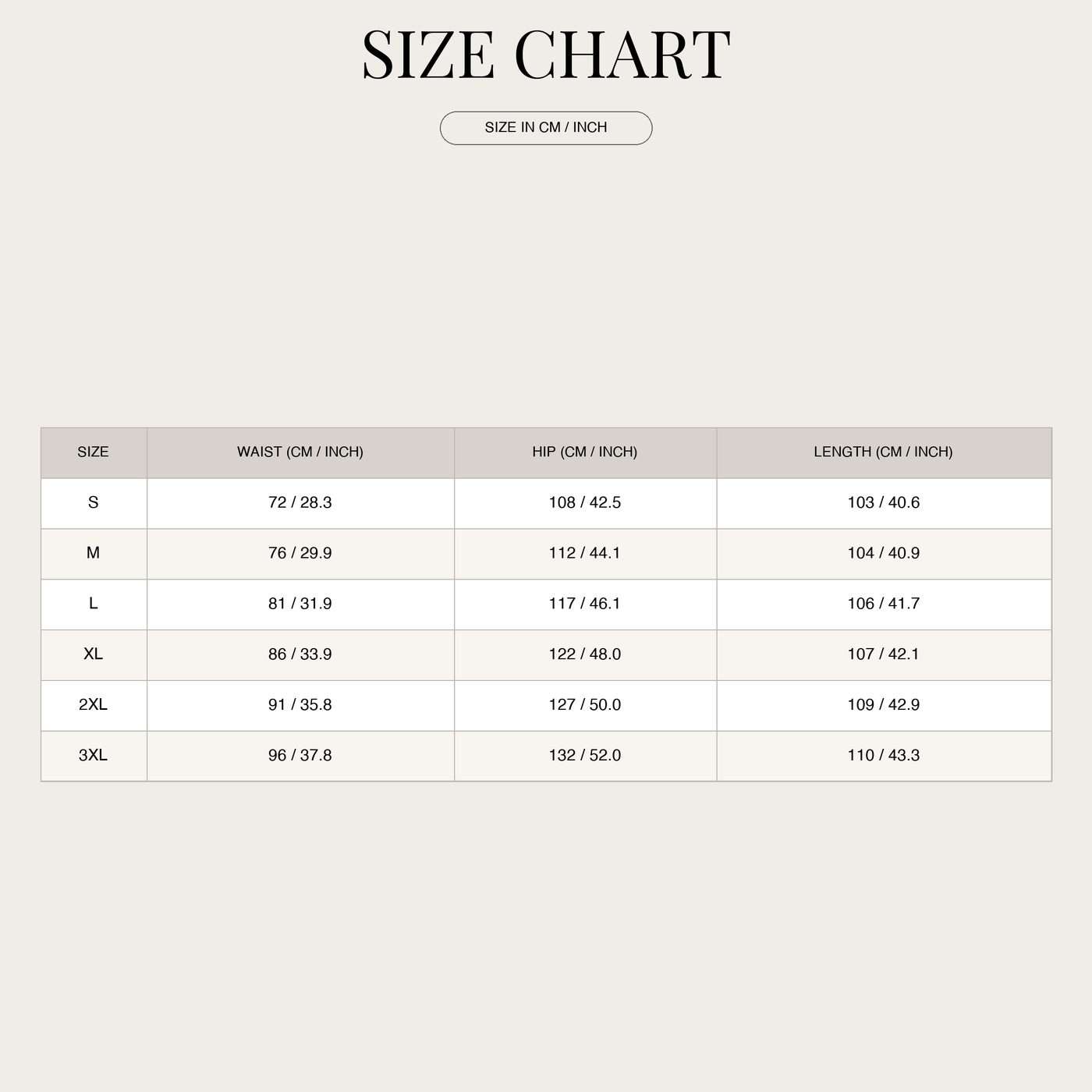 Men's Relaxed Fit Cargo Pants – Multi-Pocket size chart