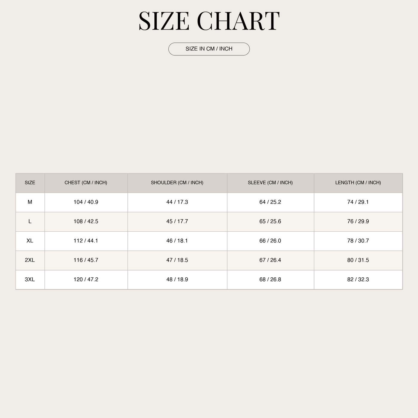 Men's Ribbed Knit Sweaters – Half-Zip Mock Neck size chart