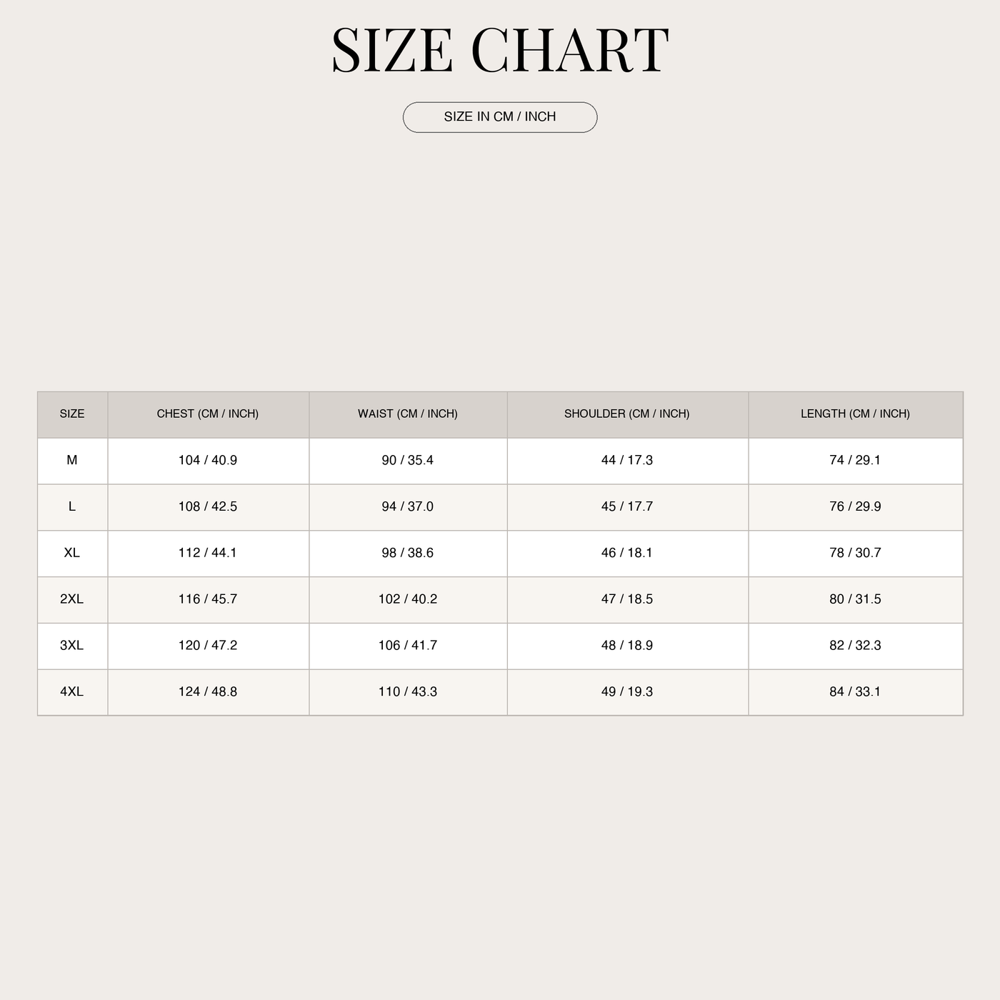Men's Vintage Biker Coats & Jackets – Vegan Leather Warm Fleece size chart