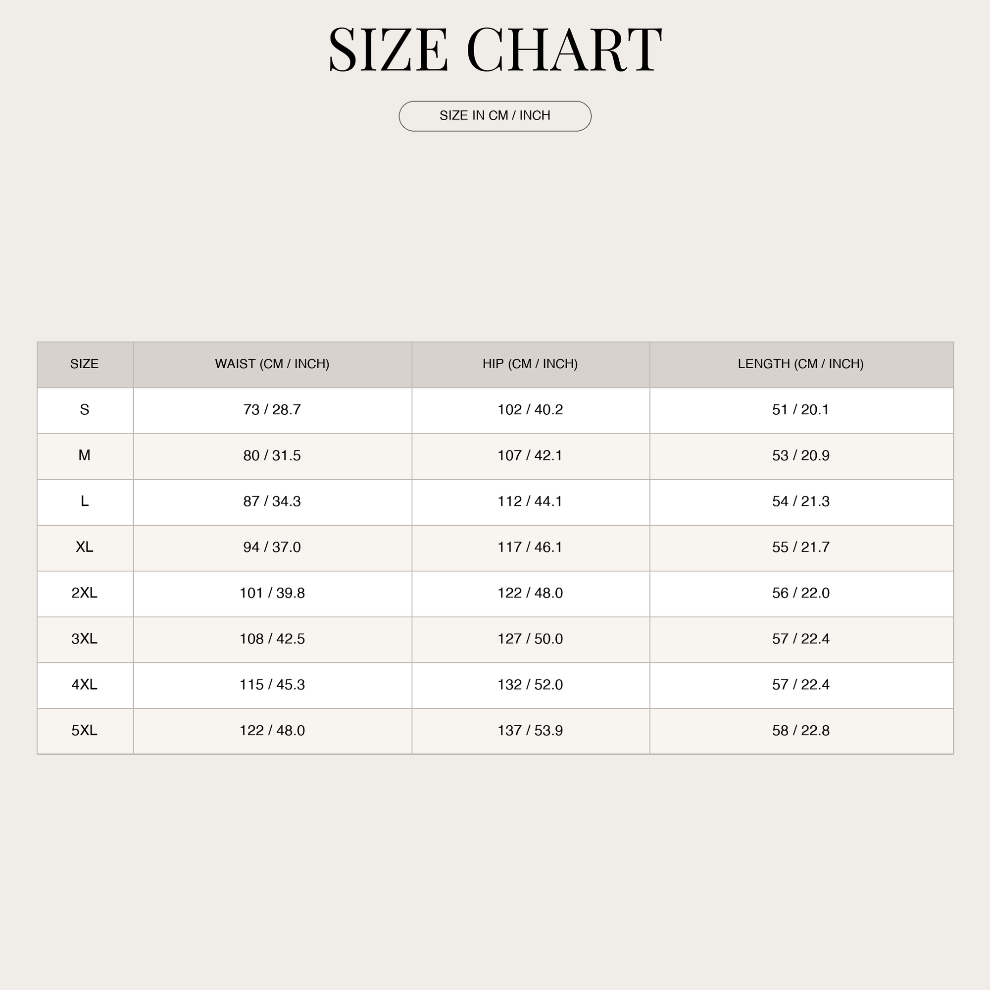 Size Chart